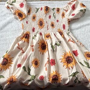 Floral Sunflower Kids Dress